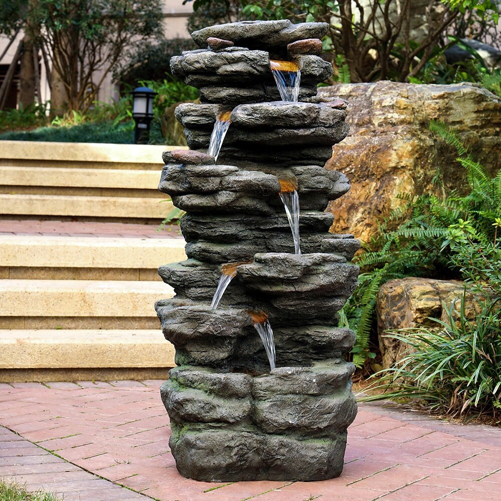 40 inch Cascading LED Waterfall Fountain