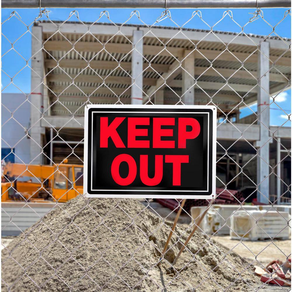 Everbilt 10 in. x 14 in. Aluminum Keep Out Sign 31034