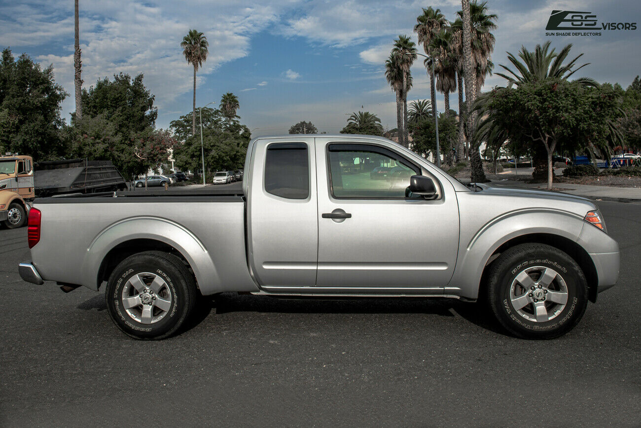 Extreme Online Store Replacement For 2005-Present Nissan Frontier Extended Cab | EOS Visors JDM In-Channel Style SMOKE TINTED Side Vents Rain Guard Window Deflectors DWV-V84_DWV-V85