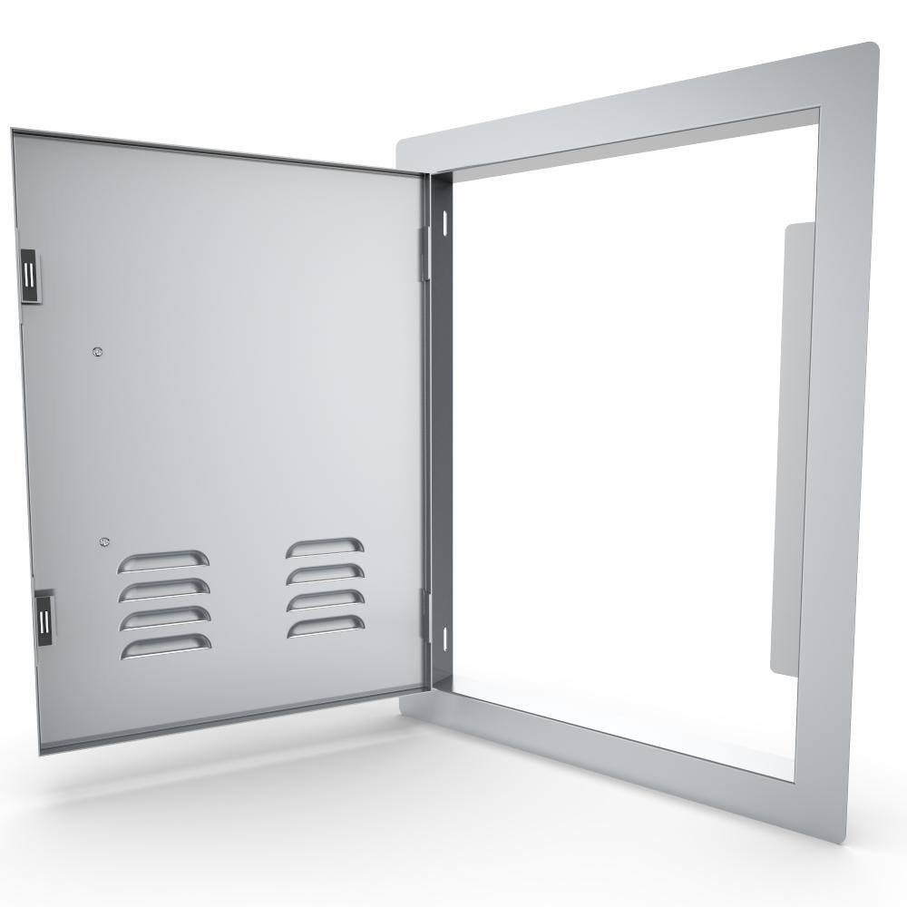 Sunstone Classic Series 20 in. x 27 in. 304 Stainless Steel Left Swing Vertical Vented Door A-DV1724-L