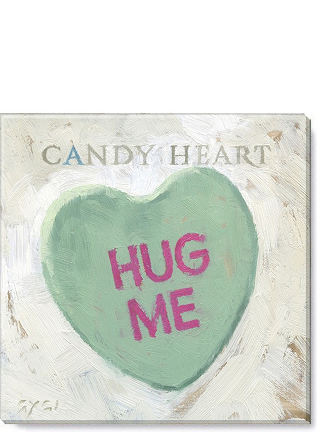 Sullivans Darren Gygi Green Candy Heart Canvas Museum Quality Giclee Print Gallery Wrapped Handcrafted In Usa