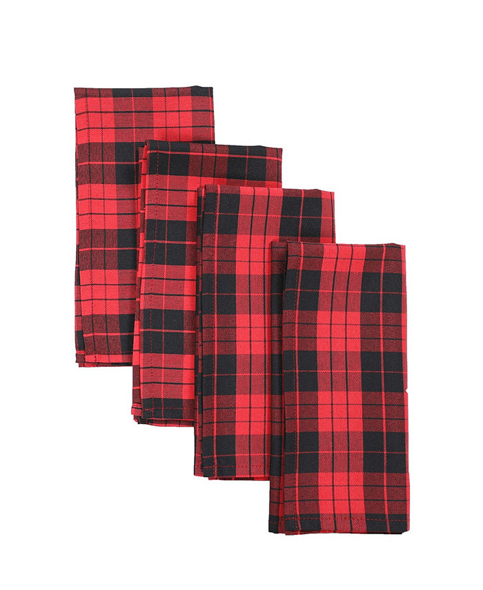 Manor Luxe Holiday Plaid Napkins 20 x 20 Set of 4