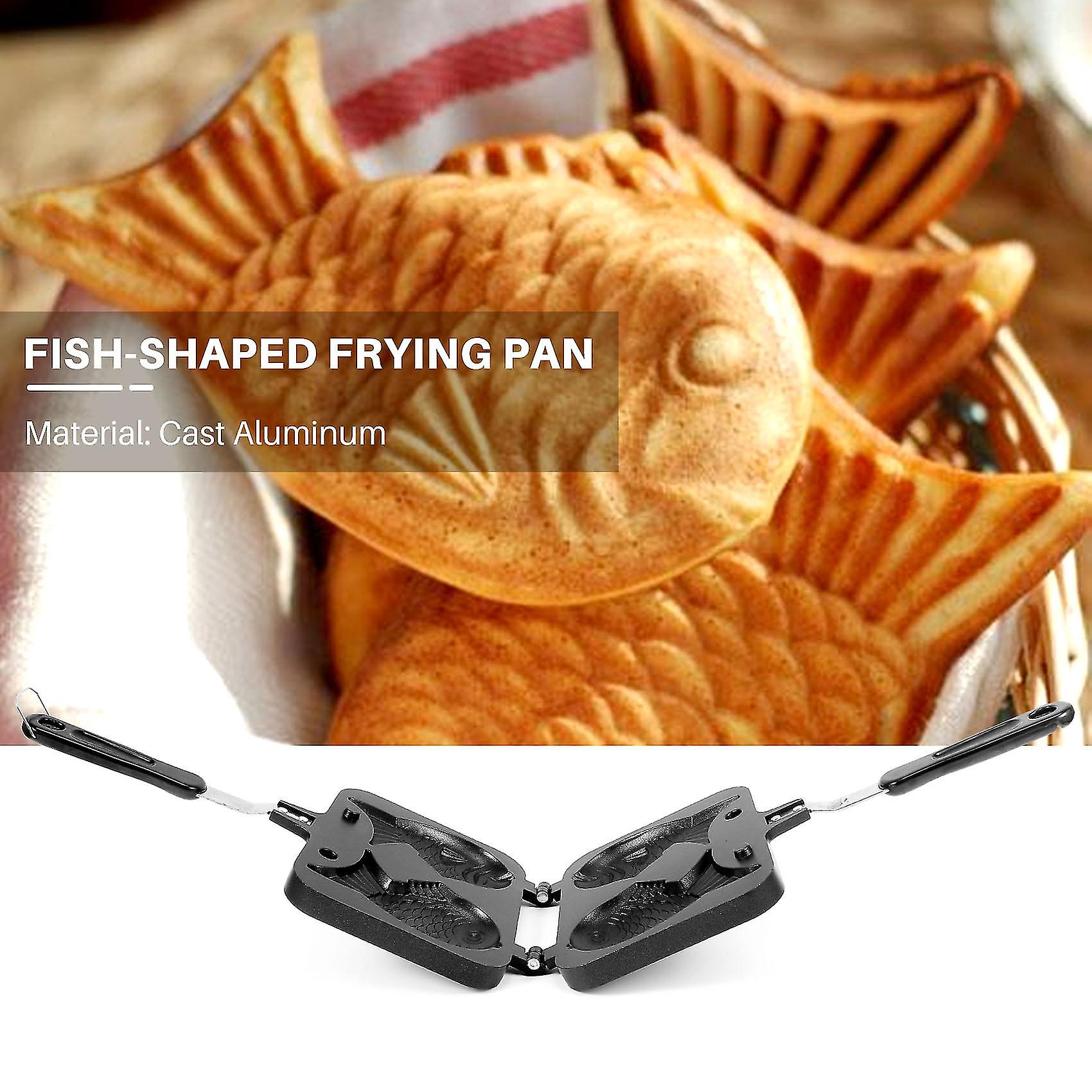 Taiyaki Double Fish Shaped Hot Dessert Waffle Cake Maker Pan Japanese Pancake Double Pan Fry Pan