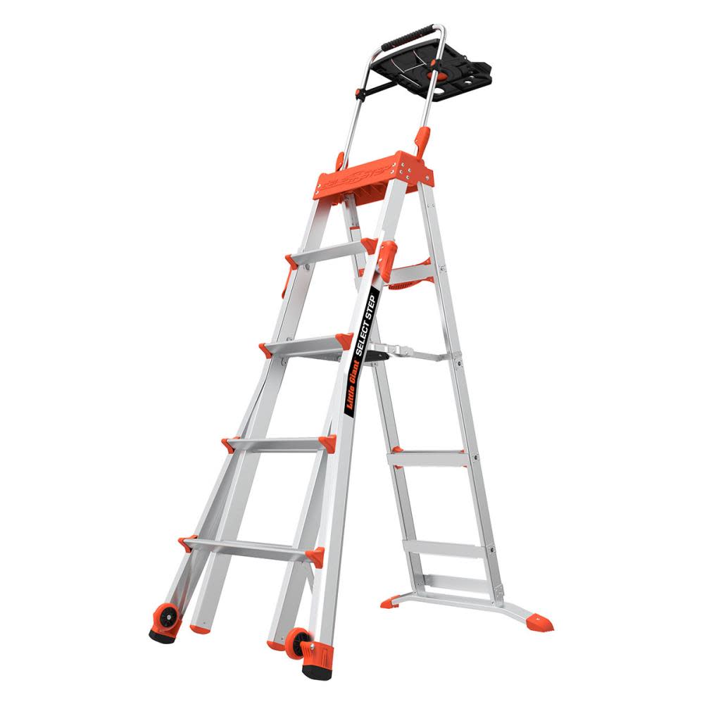 Telescoping Step Ladder Aluminum 8' 300lb 1A