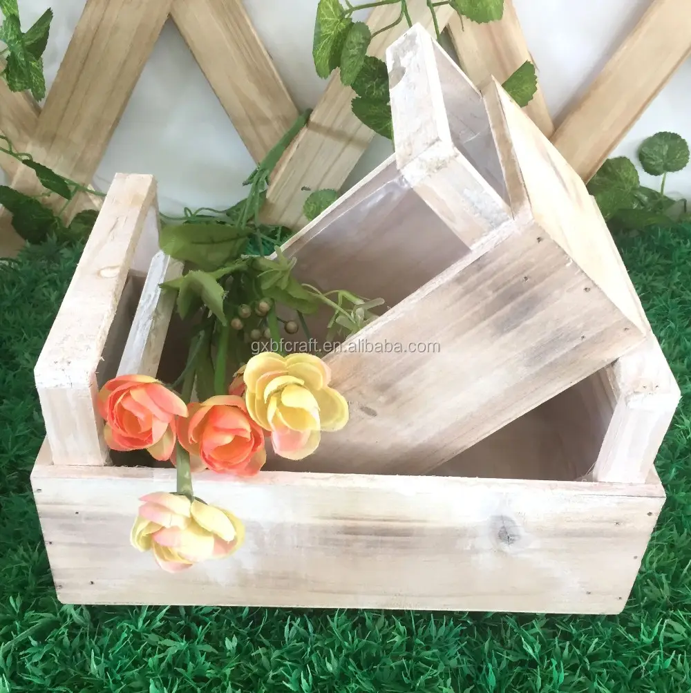 Hot sale Wood Garden Succulent Pots Rectangle Trough Box Flower Herb Planter Plant Groove Bed Wooden Flower Pot Garden Supplies