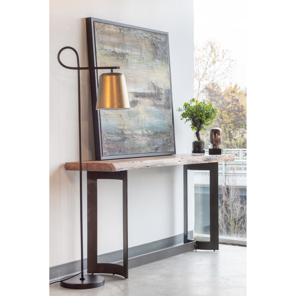 Industrial Bent Console Table Smoked   Brown   Industrial   Console Tables   by HedgeApple  Houzz