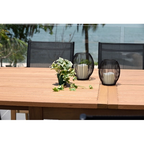 LifestyleGarden 9pc Teak Finish Outdoor Patio Dining Set