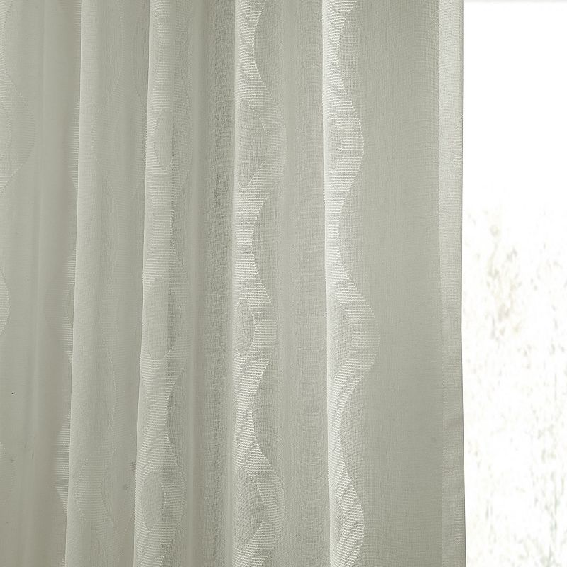 EFF 1-panel Vega Patterned Linen Sheer Window Curtain