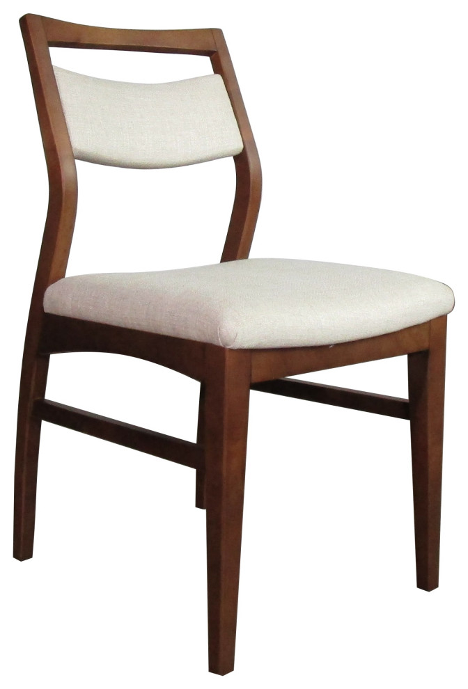 Kendra Side Chair  light walnut / linen  set of 2 chairs   Transitional   Dining Chairs   by Mandalay Home Furnishings  Inc.  Houzz