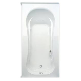 Aquatic Vecelli 72 in. Acrylic Right Drain Rectangular Alcove Whirlpool Bathtub in White 826541922324