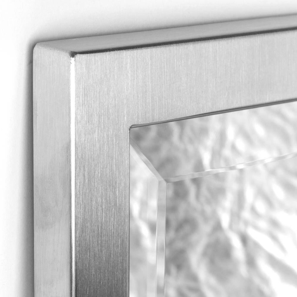 Deco Mirror 24 in. W x 30 in. H Framed Rectangular Beveled Edge Bathroom Vanity Mirror in Brush Nickel 8020