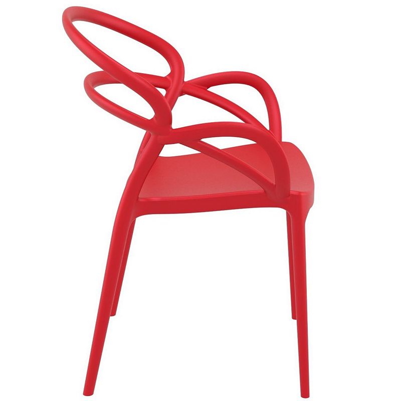 33 Red Outdoor Patio Round Dining Arm Chair