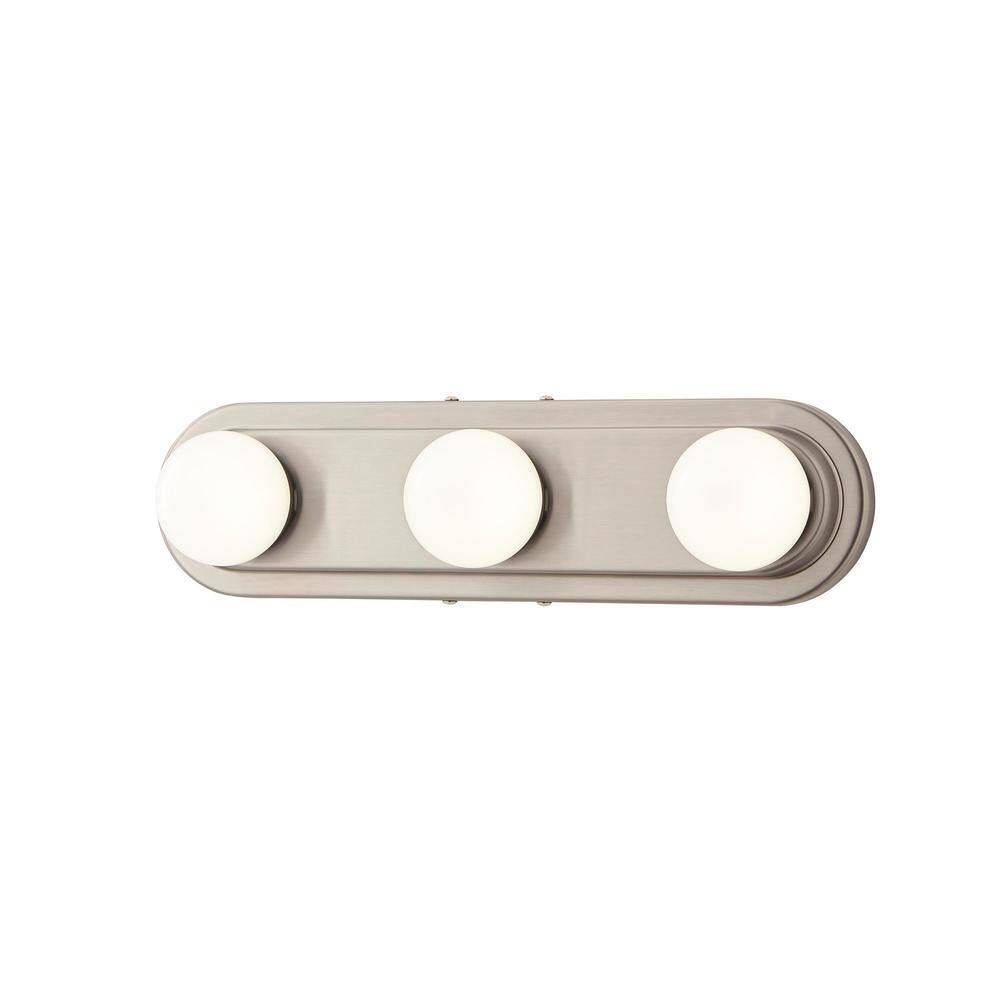 Hampton Bay Midford 3-Light Brush Nickel LED Bathroom Vanity Light Bar 59003-SN