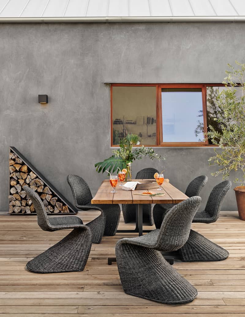 Four Hands Grass Roots Collection Vintage Coal Portia Outdoor Dining Chair