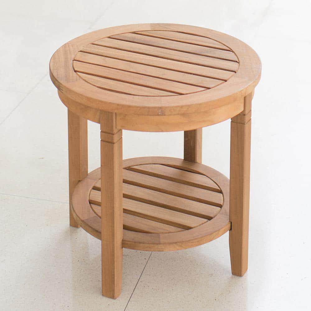 Cambridge Casual Heaton Natural Teak Wood Outdoor Side Table