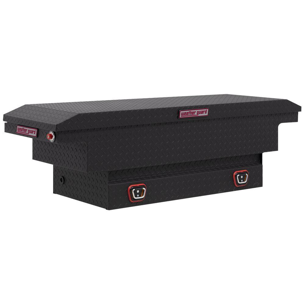 Weather Guard 62.5 in. Matte Black Aluminum Compact Low Profile Crossover Truck Tool Box 131-52-03