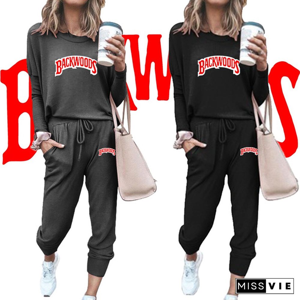 New Fashion Casual Two-Piece Suits Fashion Outfits Long Sleeve Sweatshirts Pullovers Pants Sportswear For Women