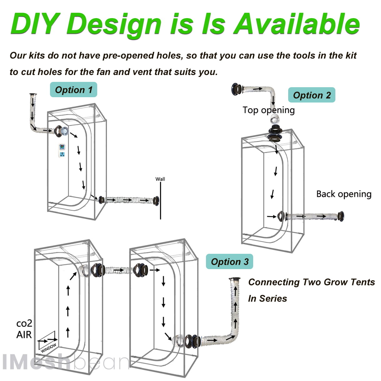 iMeshbean LED Full Spectrum Grow Tent w/48