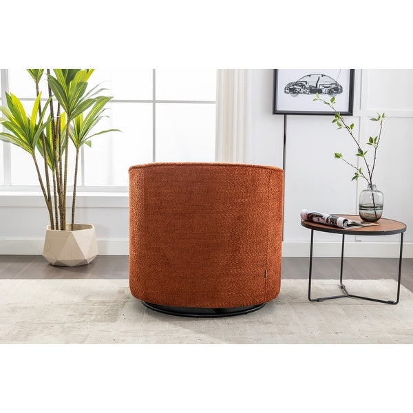 Swivel Accent Chair Living Room Round Barrel Armchair， Orange