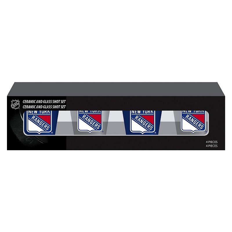 New York Rangers Four-Pack Shot Glass Set