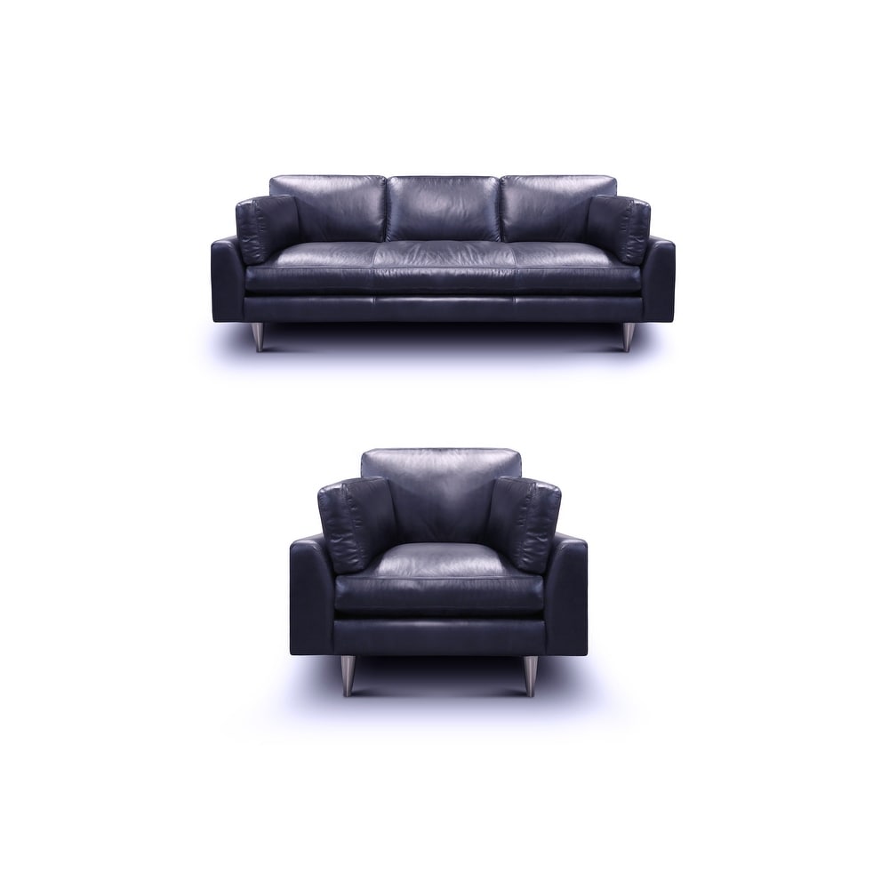 Salvadoro Genuine Leather Sofa and Chair Set