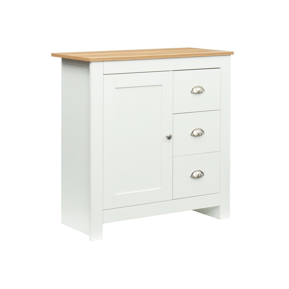 Kitchen Sideboard Buffet Storage Cabinet with 3 Drawers and Door