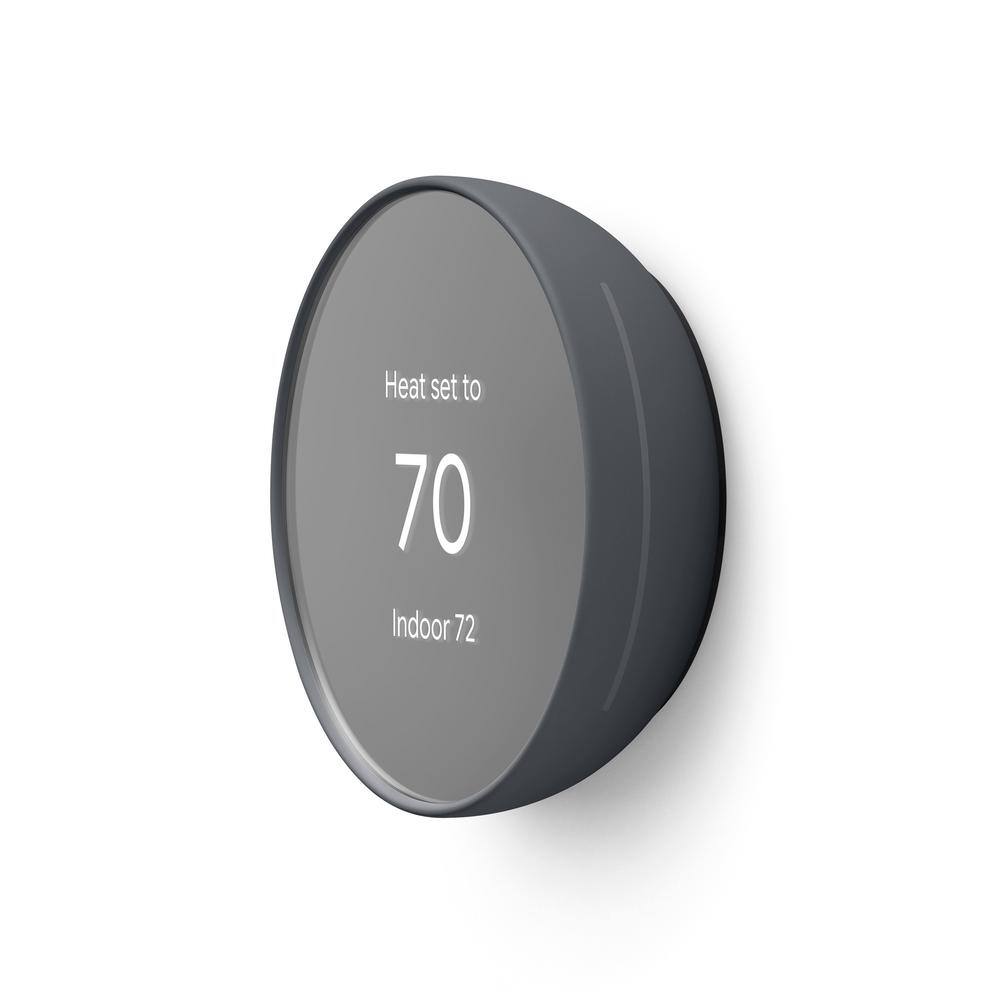 Google Nest Thermostat - Smart Programmable Wi-Fi Thermostat Charcoal + Nest Thermostat Trim Kit Charcoal GA03701