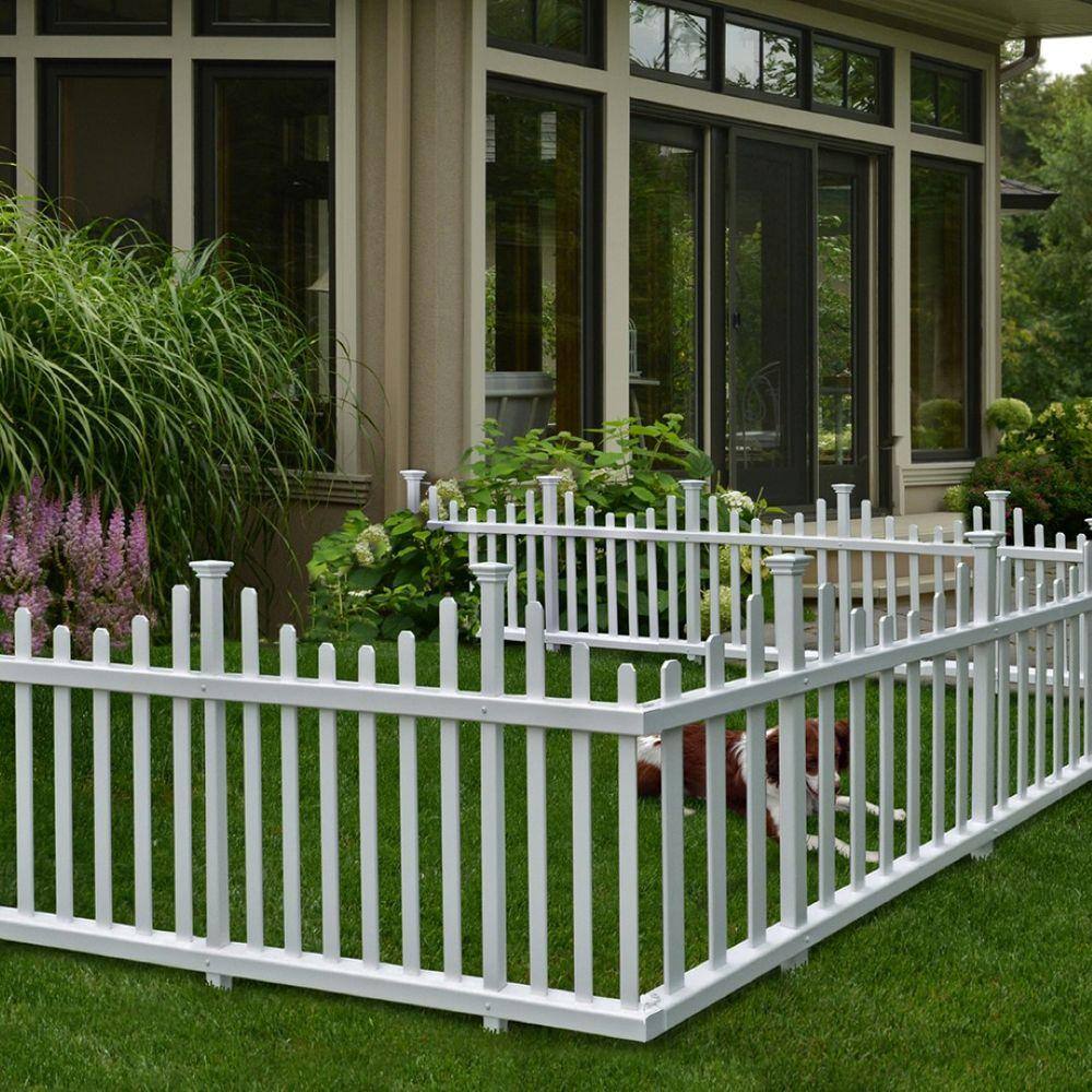 Zippity Outdoor Products 2.5 ft. x 4.7 ft. Madison No-Dig Vinyl Garden Picket Fence Panel Kit (2-Pack) ZP19001