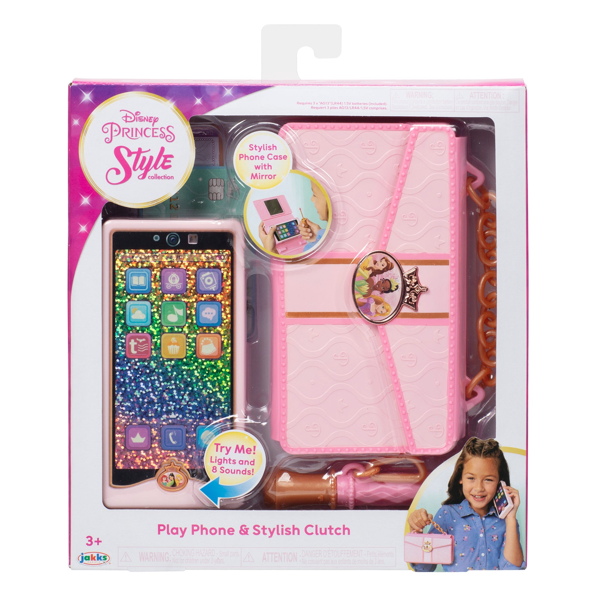 Disney Princess Style Collection Play Phone and Stylish Clutch with Handle and Mirror