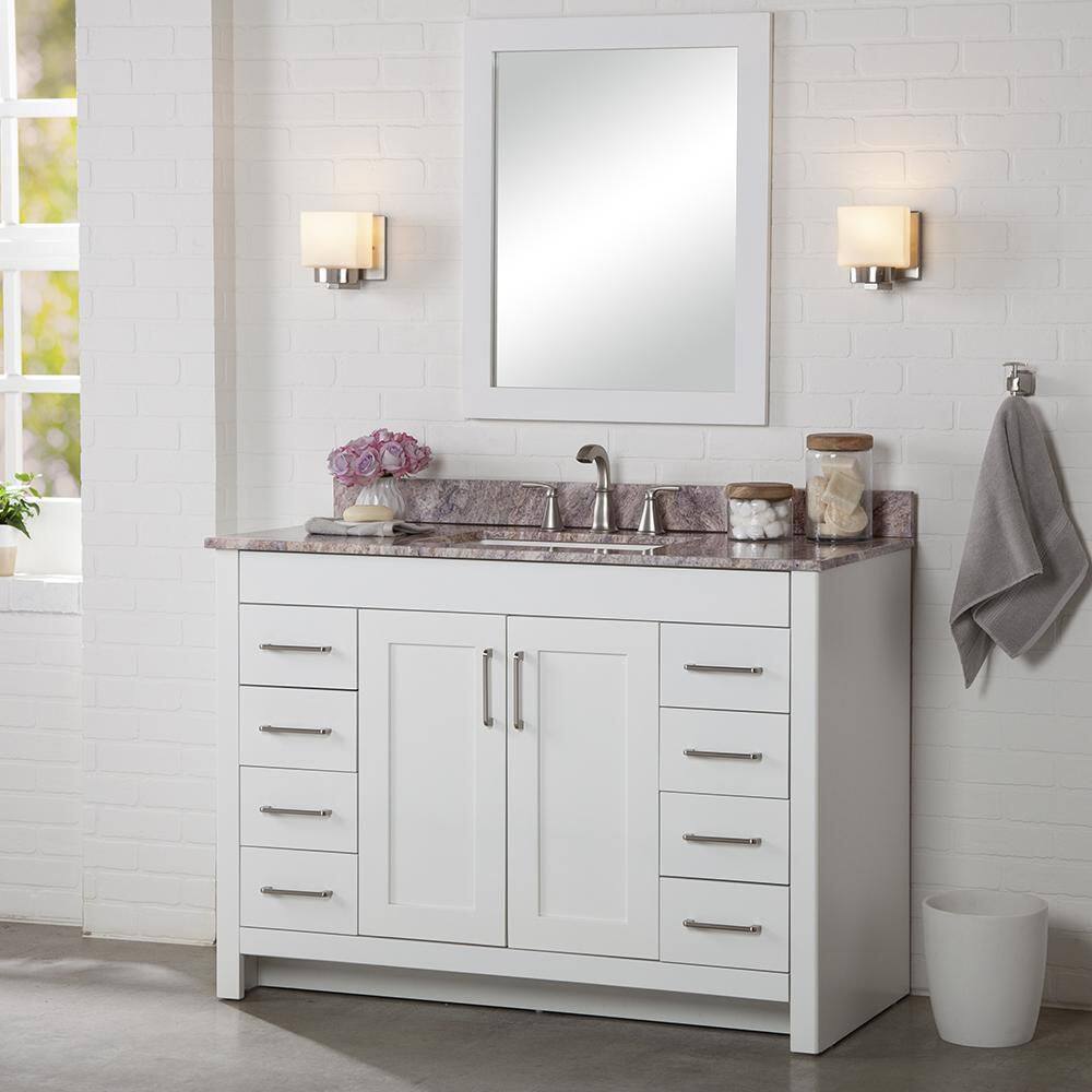 Home Decorators Collection 25.67 in. W x 31.38 in. H Framed Wall Mirror in White WTWM26-WH