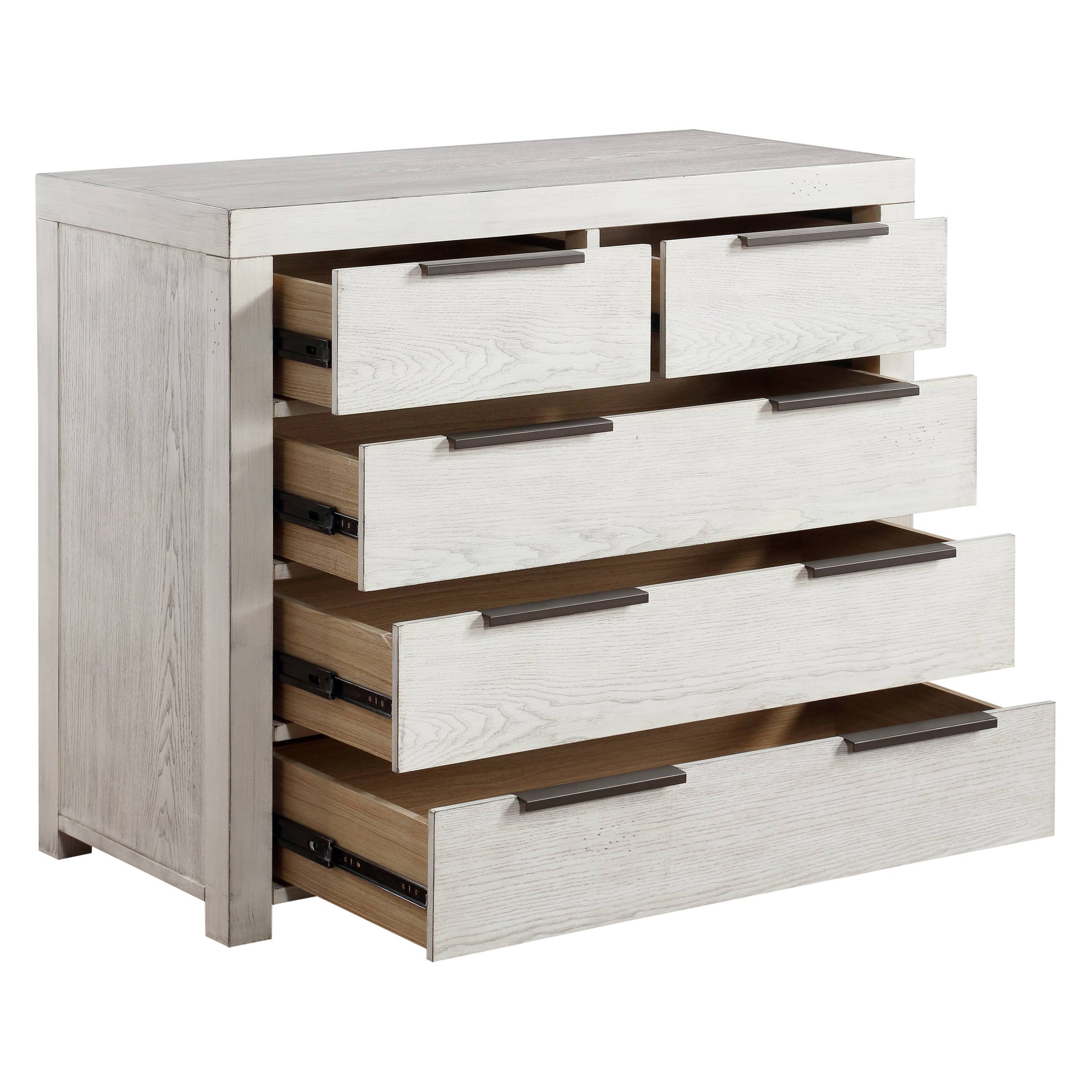 ACME Celerina 5-Drawer Rectangular Chest in Weathered White