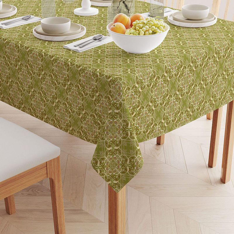 Square Tablecloth， 100% Cotton， 52x52， Floral 149