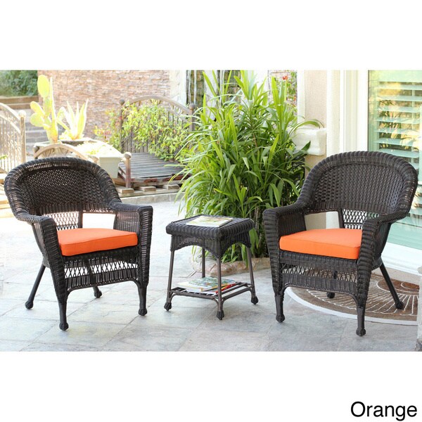 3-piece Espresso Wicker Bistro Set - Overstock - 8366453