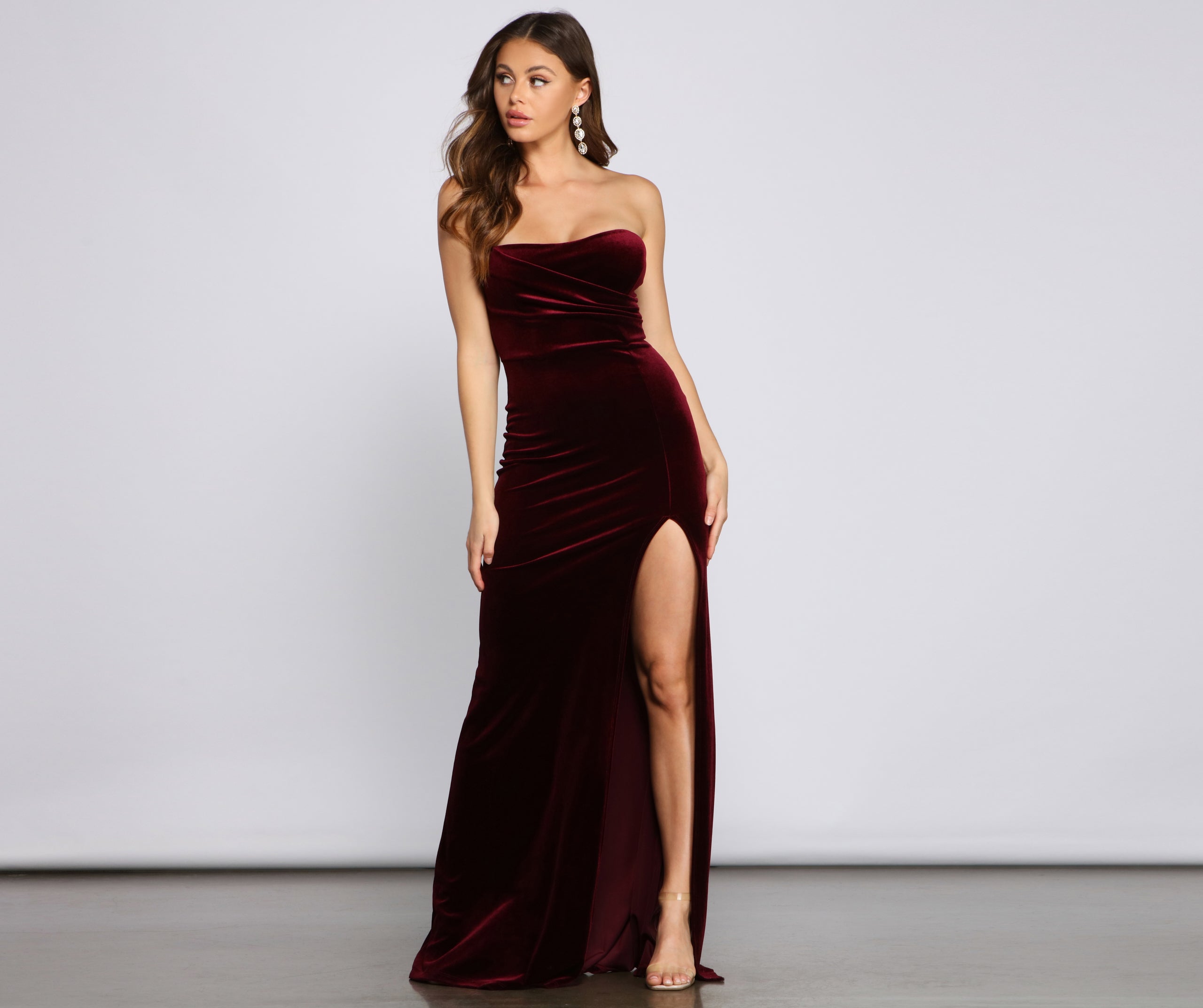 Diana Strapless Velvet Formal Dress