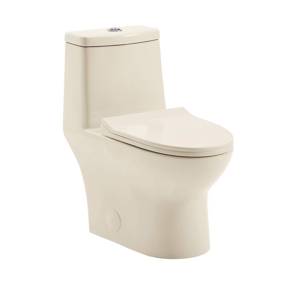 Swiss Madison Ivy 1-piece 1.11.6 GPF Elongated Toilet Dual Vortex Flush in Bisque Seat Included SM-1T112BQ