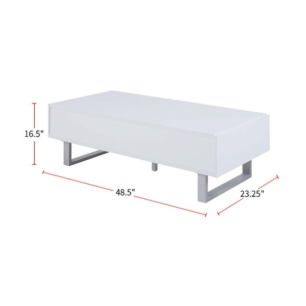 Coffee Table with 2 Drawers in White