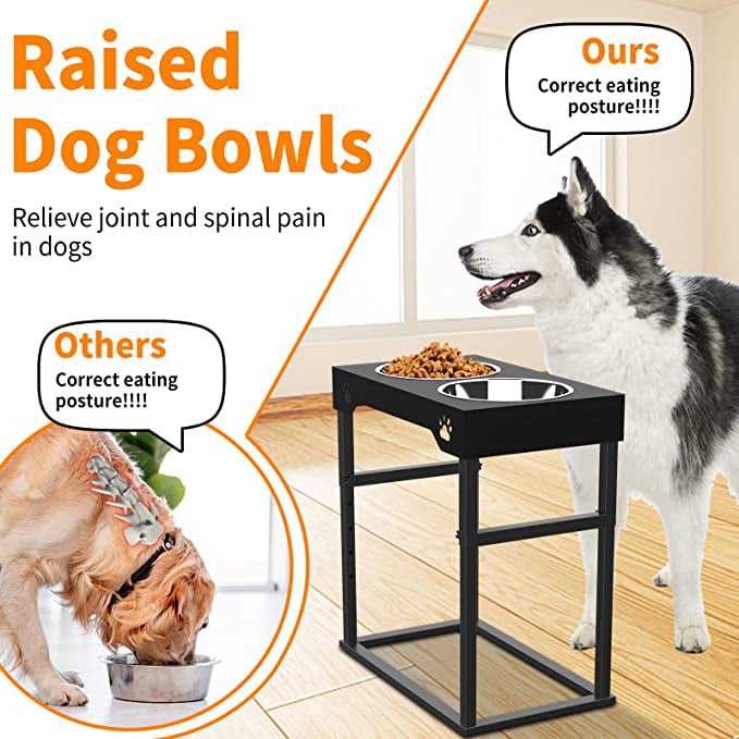 Autofeedog Elevated Dog Bowls For Large Dogs - Raised Dog Bowl with 8 Adjustable Heights (2.75‘’ - 20‘’)Dog Feeding Station with 2 Stainless Steel Dog Bowls,Dog Food Stand for Large Medium Small Dogs