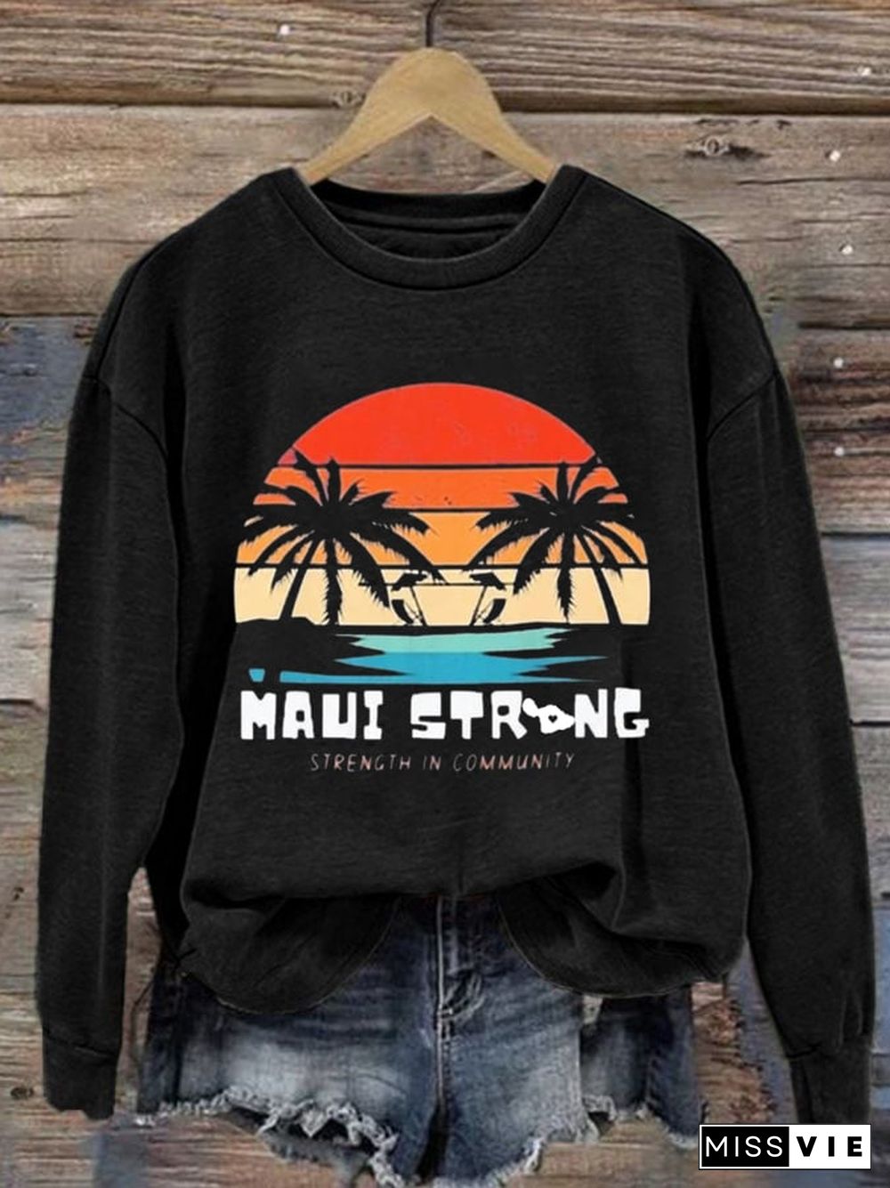 Women'S Maui Strong Print Long Sleeve Sweatshirt