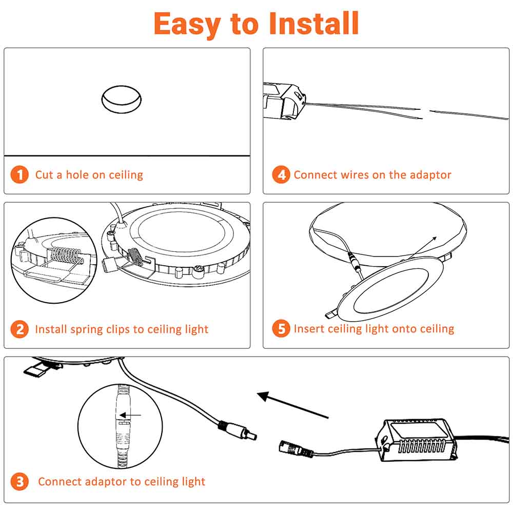 Yescom 15W LED Recessed Ceiling Light w/ Driver