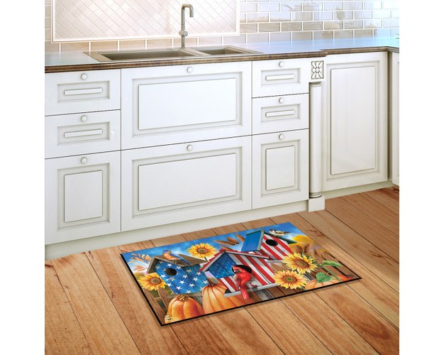 Briarwood Lane American Fall Birdhouses Doormat Patriotic Autumn