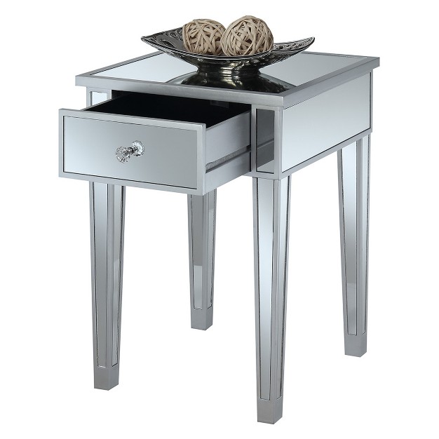 Gold Coast Mirrored End Table With Drawer Breighton Home