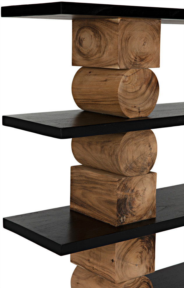 Rabban Bookcase  Hand Rubbed Black/Natural   Rustic   Bookcases   by Noir  Houzz