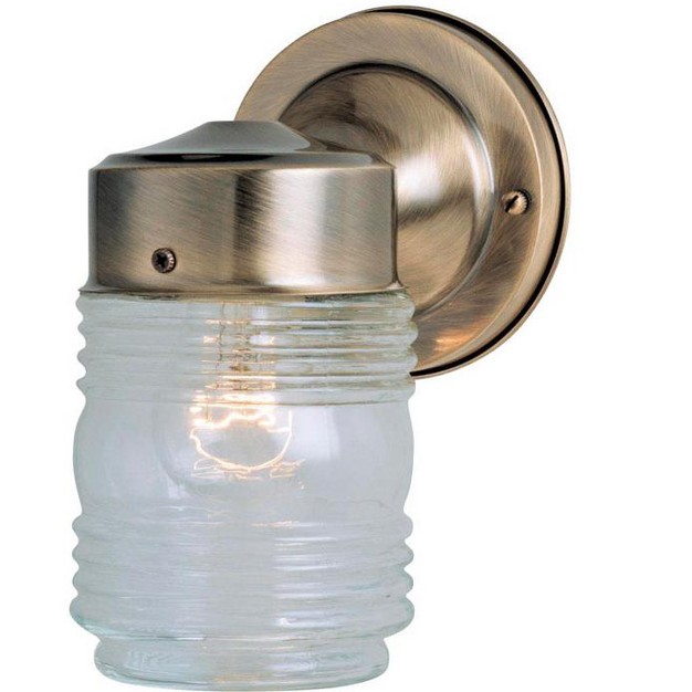 Westinghouse 1 light Antique Brass Clear Wall Sconce