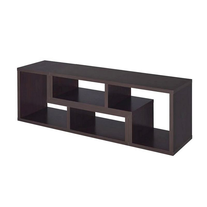 47 Inch 2 Piece Convertible Bookcase TV Media Entertainment Console， Brown