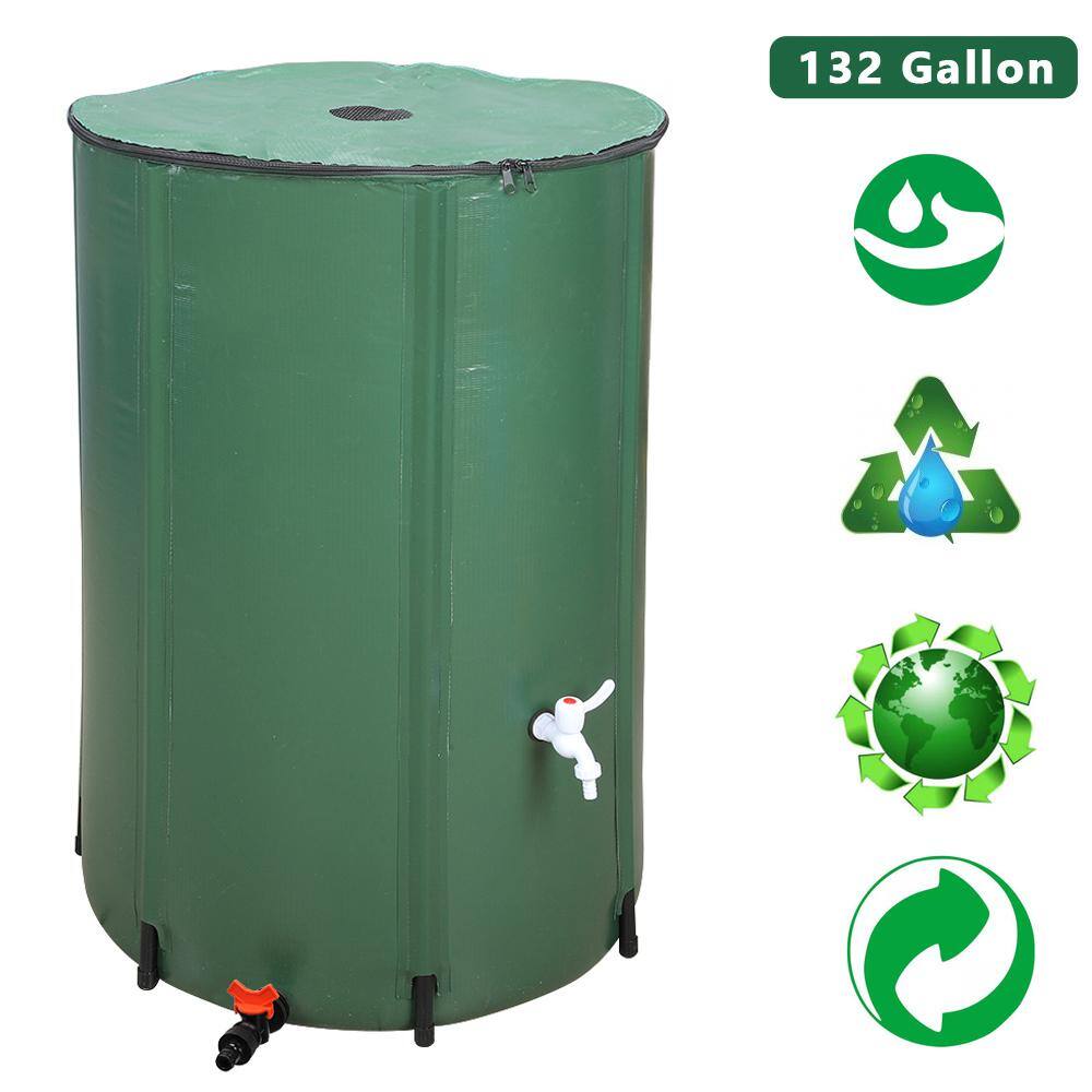 Winado 132 Gal. Green Collapsible Rain Barrel 195408160231