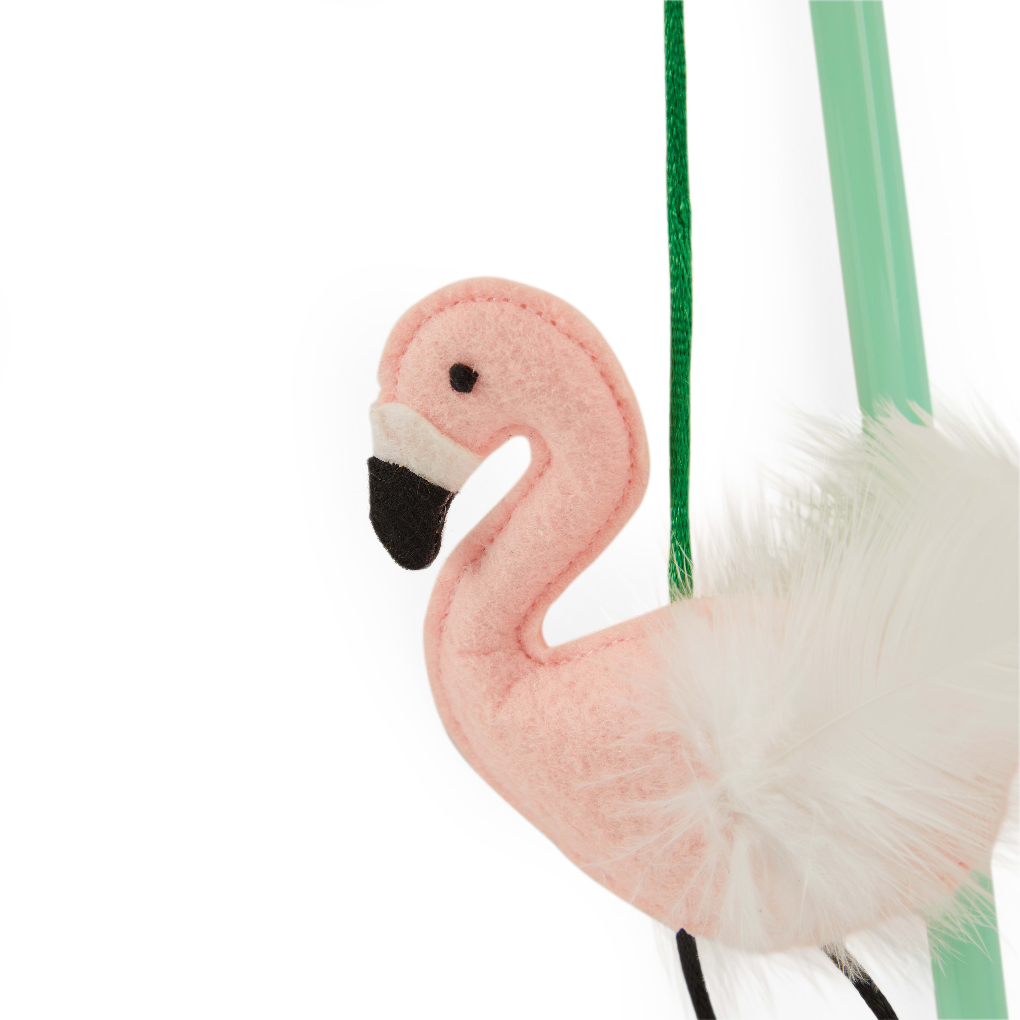 YOULY Flamingo Teaser Toy for Cats， Medium