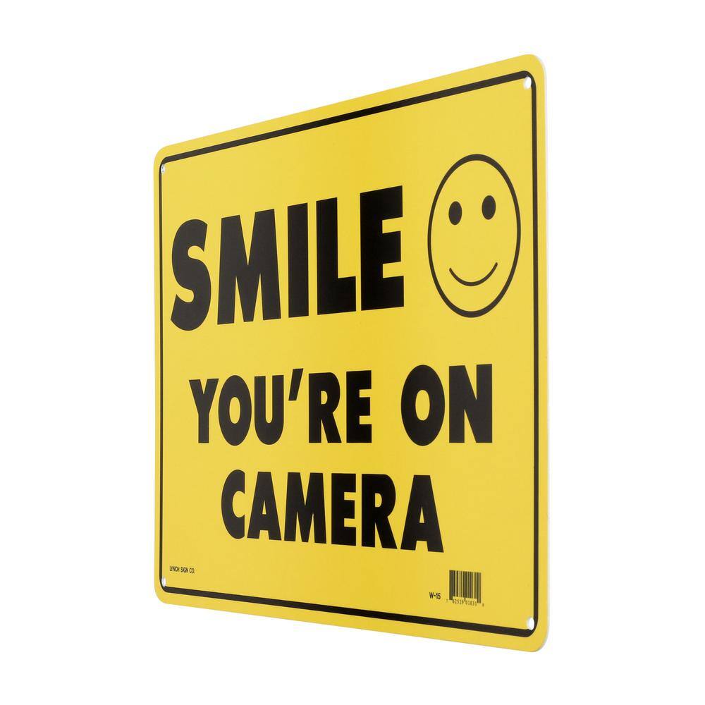 Lynch Sign 14 in. x 10 in. Smile You're on Camera Sign Printed on More Durable Thicker Longer Lasting Styrene Plastic W- 15