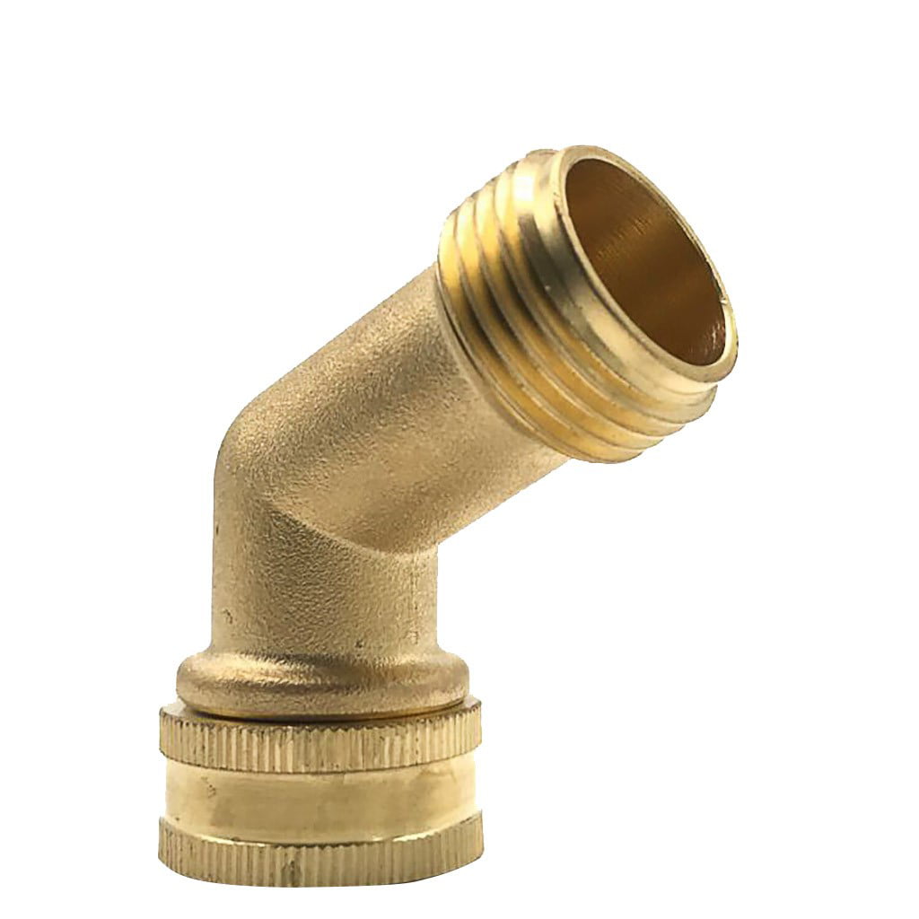 Toyfunny Garden Hose Elbow Connector 45 Degree Hose Extender Solid Brass Adapter 2Pcs