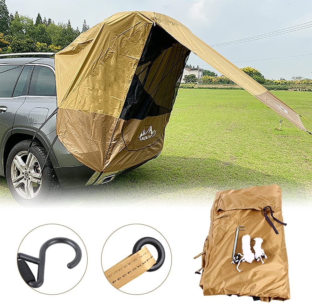 MONIPA Wind-Resistance Camping Car Tent with Tailgate Shade Awning Water-Proof Durable Car Tail Tent Screen Window Sun Protection