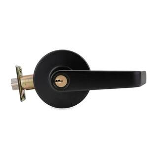 Taco LSV Saturn Standard Duty Matte Black Grade 2 Commercial Cylindrical Storeroom Door Handle with Lock DL-LSV80-US10B